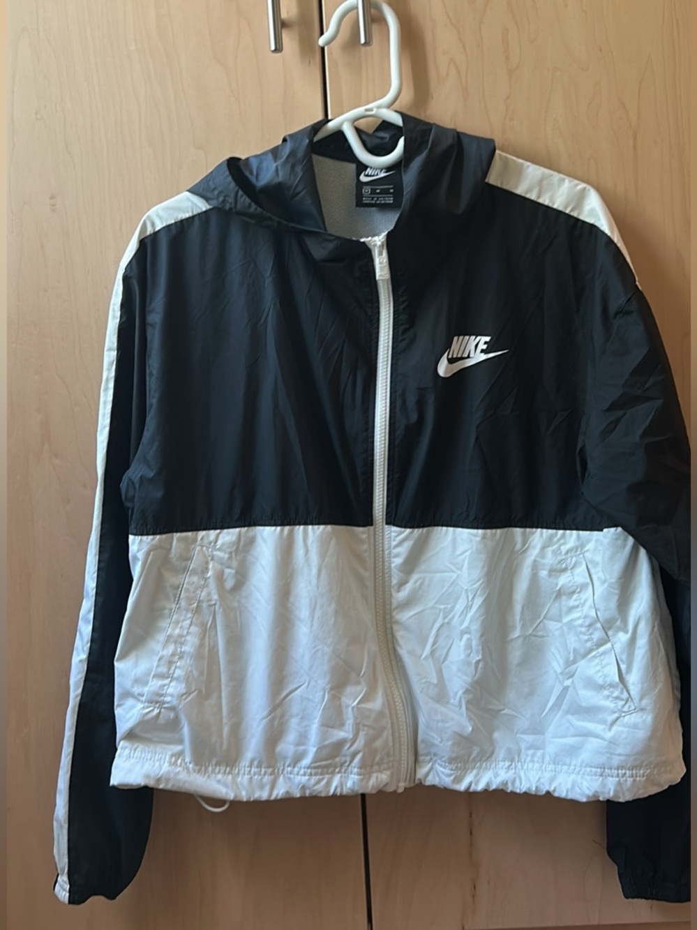 Nike Black and White Bomber Windbreaker Jacket